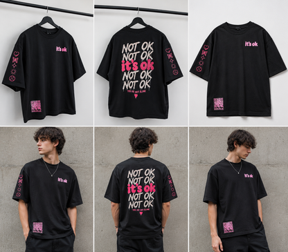 SAMH x Wasted youth collaboration its ok t shirt