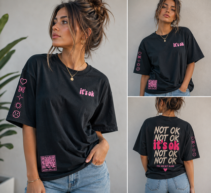 SAMH x Wasted youth collaboration its ok t shirt