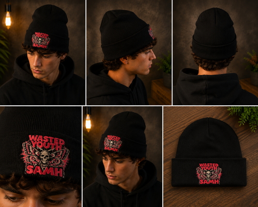 SAMH x wasted youth collaboration Beanie hat